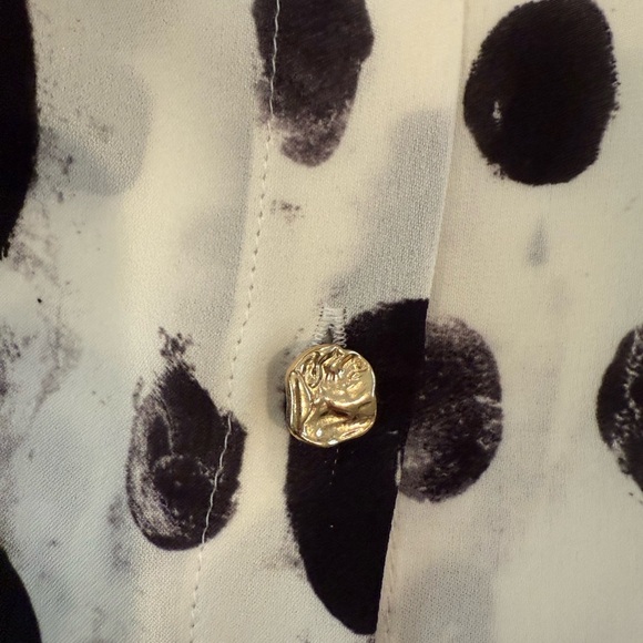 Escada Cream and Black Tie Front Blouse - Picture 3 of 4